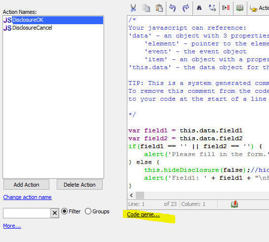 Actioneditor